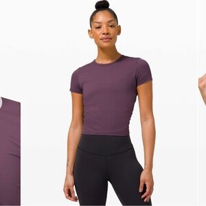 lululemon athletica Short Sleeve Crew Top in Grape thistle